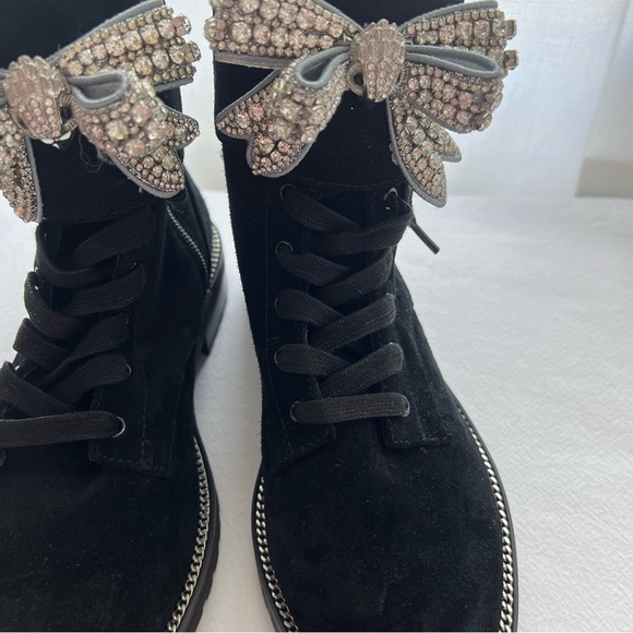 Kurt Geiger London Women’s Sutton Bow Suede Combat Boot Size 5.5 New - Picture 11 of 12